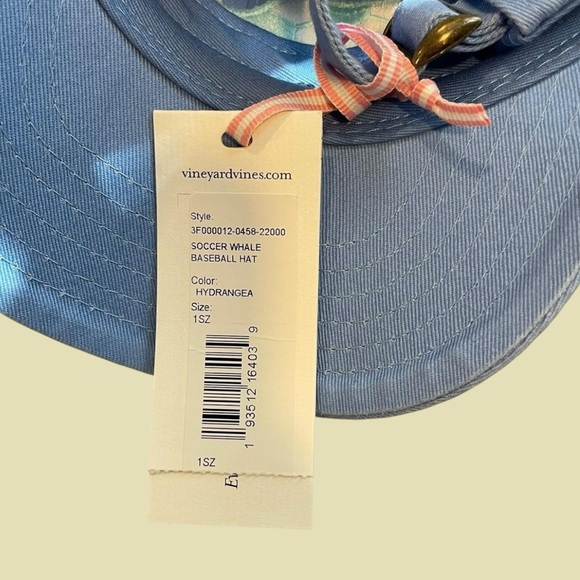 NWT kids Vineyard Vines Soccer Whale Baseball Hat In Hydrangea - Picture 6 of 6